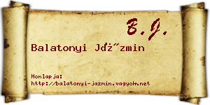 Balatonyi Jázmin névjegykártya